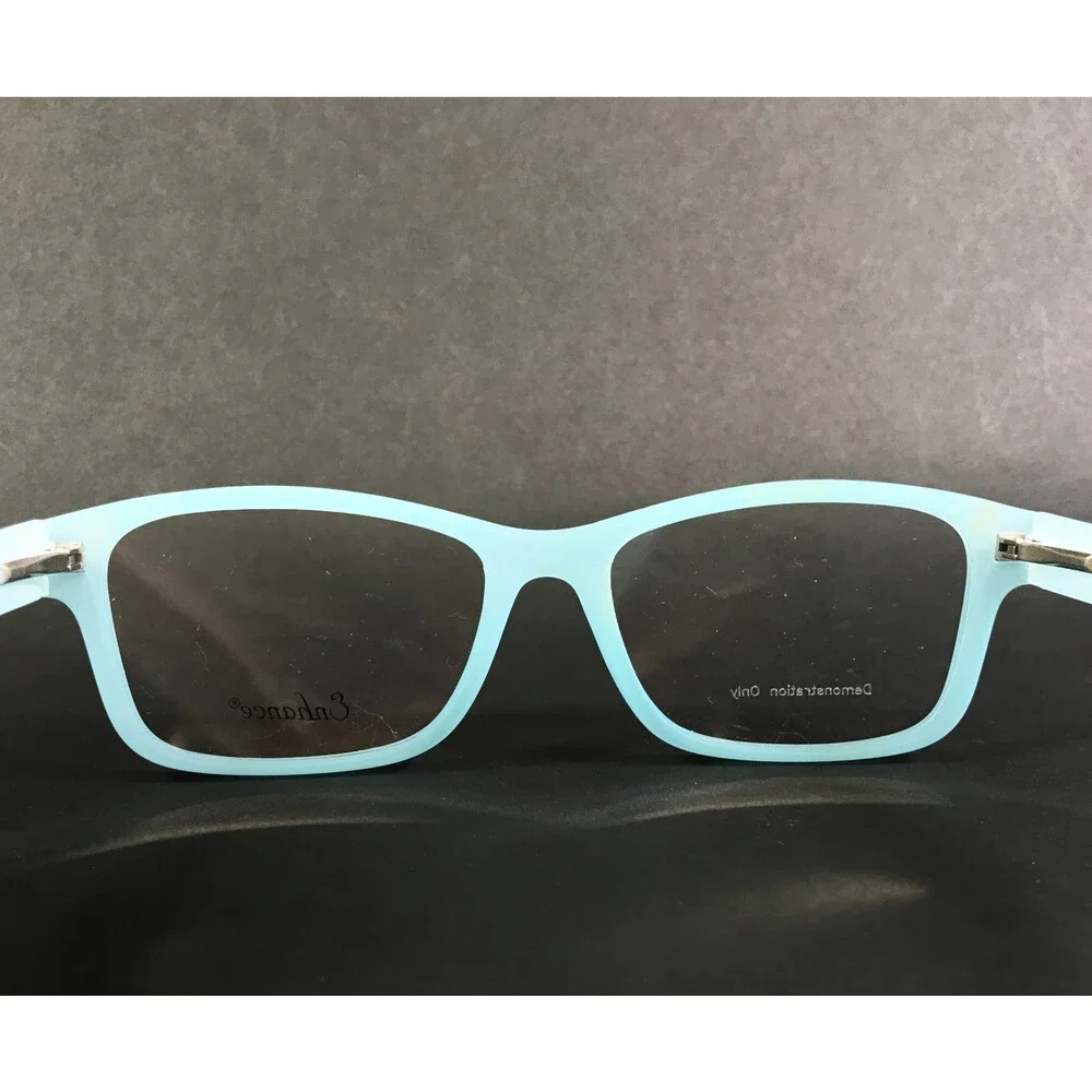 Enhance Eyeglasses Frames 4030 MATTE BLUE SKY Rectangle Full Rim 53-16-143
